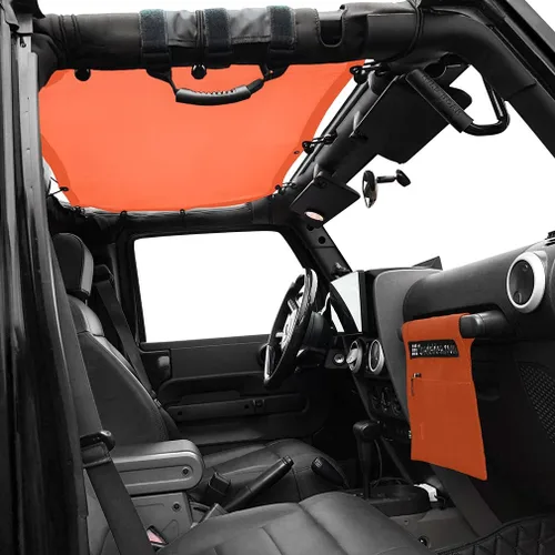Miniatura 2 de Shadeidea JK Parasol Superior Compatible con Jeep Wrangler JKU Cobertura de Techo de Malla Suave (2007-2018) - Bloqueador UV de Ruido del Viento