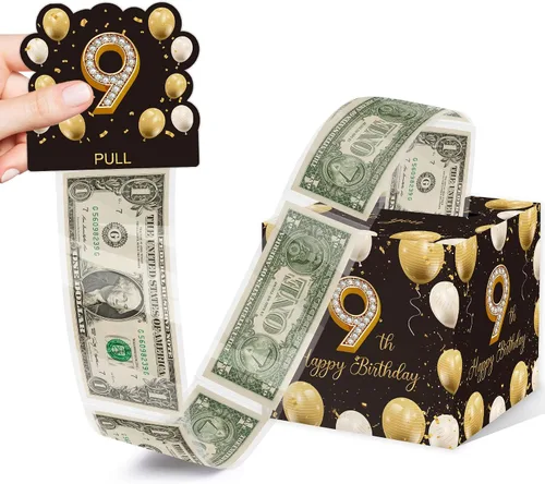 Miniatura 35 de Lindos regalos de cumpleaños número 10 para niños y niñas, caja de dinero extraíble con 35 bolsas para decoración de fiesta de cumpleaños de 10 años