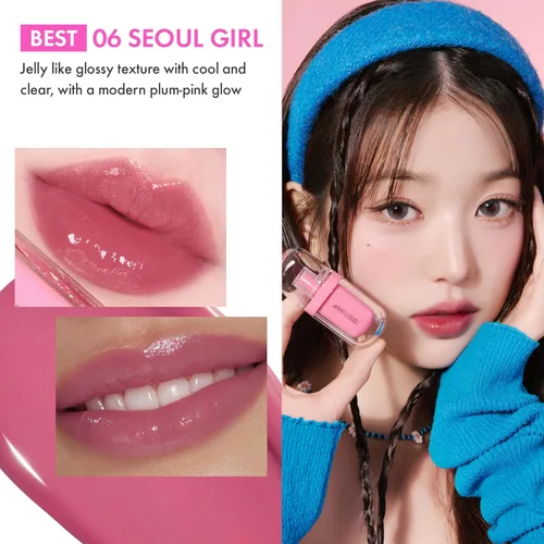 Miniatura 7 de Amuse Seoul Jel-Fit Tint (01 Boksoonga Jelly) Tinte labial coreano de gelatina, tinte labial de larga duración, hidratante y brillante, ácido