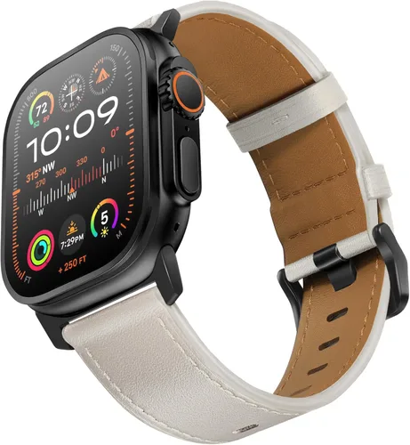 Miniatura 30 de UUPWPOKT - Correa de cuero compatible con Apple Watch Ultra 3/2/1 de 49/46/45/44/42 mm, correa de cuero genuino para iWatch Ultra Series 11 10 9 8 7