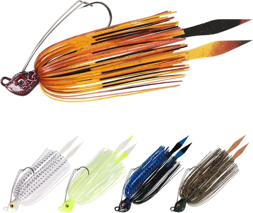 TRUSCEND Jigs Fishing Lures with Ultra Smooth Teflon Hook, Tour Grade Titanium Weed Guard Swim Jigs, Valuable Weedless Skirted Jig, Well-Made Lures