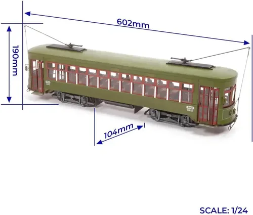 Miniatura 2 de OcCre New Orleans Streetcar Modelo Kit - Madera y Metal, Escala 1/24