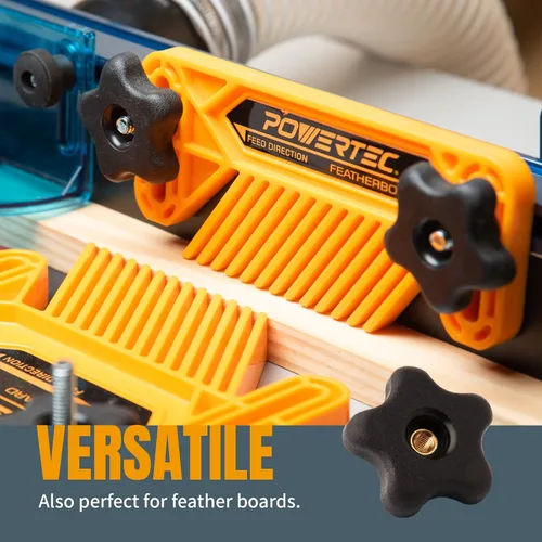 Miniatura 5 de POWERTEC Kit de abrazadera de palanca y perilla de pista en T, herramientas de carpintería para pista en T, 4 unidades, capacidad de sujeción de 300