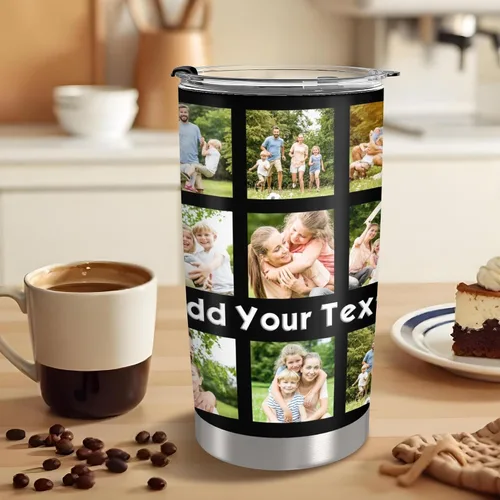 Miniatura 3 de Taza personalizada con foto y texto para hombres y mujeres, regalo para papá, mamá, familias y amigos, taza de viaje con foto e imagen