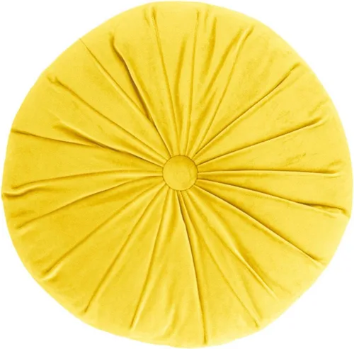 Miniatura 8 de MOJUN Almohada redonda de terciopelo de color liso, almohada de piso de calabaza, decoración del hogar, cojín redondo plisado para sofá, silla, cama