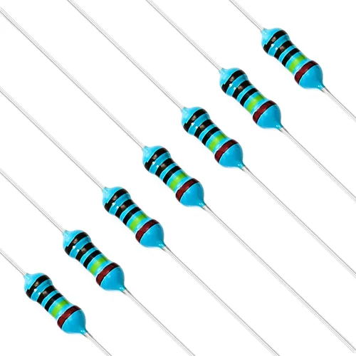 Miniatura 17 de Chanzon 100pcs 1/4W (0.25W) 62 Ohmios Resistencia fija de película metálica Ohmios 0.01 ±1% Tolerancia 62R MF Resistencias de orificio pasante