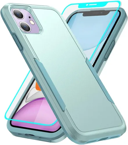 Miniatura 8 de Yiakeng Funda para iPhone 11, iPhone 11 con protector de pantalla HD, PC híbrida + TPU a prueba de golpes Defender Pioneer Anti-Shock Phone Case