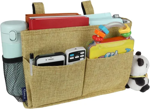 Miniatura 57 de Surblue Caddy Organizador colgante, Bolsa de almacenamiento para cabecera para literas y camas de hospital, Azul Turquesa, L R-Teal
