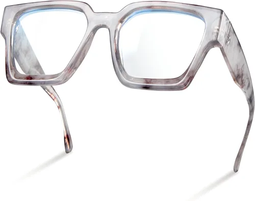 Miniatura 12 de livho Marco de gafas de gran tamaño para mujer y hombre, lentes rectangulares de moda para computadora, marco elegante *Tortuga de coco