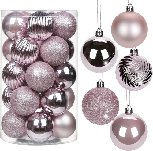 Miniatura 43 de Adornos de bolas de Navidad negras de 2.36 pulgadas, 25 piezas inastillables, set de adornos de Navidad, bolas de Halloween, adorno negro para árbol