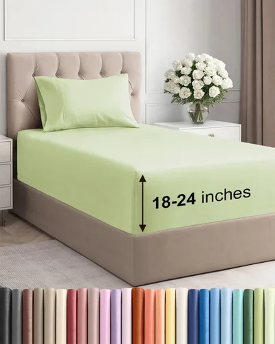 Miniatura 79 de Sábanas King divididas con bolsillos extra profundos, sábanas transpirables y refrescantes de 5 piezas, sábanas de lujo para hotel, suaves, sin 22