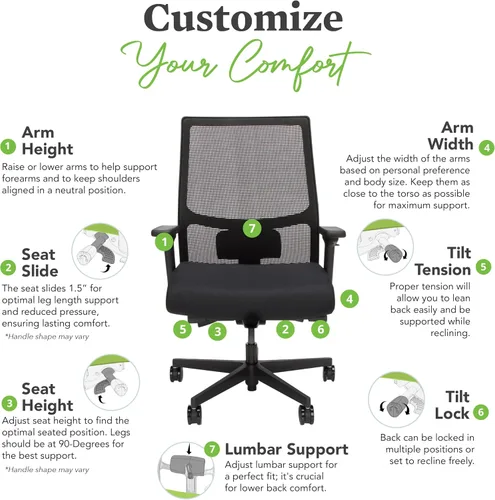 Miniatura 7 de HON Ignition 2.0 Silla de oficina ergonómica grande y alta, capacidad de 450 libras, silla de escritorio extra ancha con respaldo alto con brazos