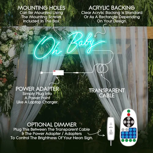 Miniatura 4 de Letreros de neón personalizados, letreros LED de neón regulables personalizados para cumpleaños familiar, bar, boda, fiesta, luz nocturna y logotipo