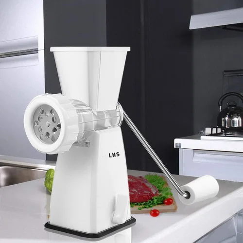 Miniatura 7 de LHS Picadora de carne manual con cuchillas de acero inoxidable, base de succión potente de alta resistencia para uso doméstico, rápida y sin Blanco