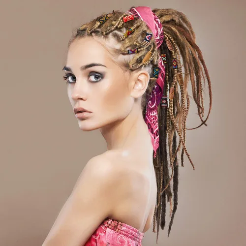 Miniatura 4 de WILLBOND 27 cuentas de tela de madera para rastas, cuentas de tubo para trenzas de cabello, joyería para el cabello, adorno de barba para mujeres