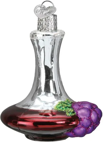 Miniatura 5 de Old World Christmas - Adorno de vidrio soplado en forma de barril de vino para árbol de Navidad, decoración festiva artesanal, colección de bebidas