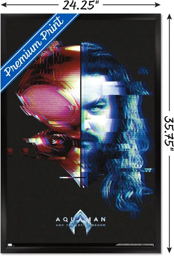 Miniatura 3 de Trends International DC Comics Movie Aquaman y el Reino Perdido - Póster de pared de Faceoff, 22.37 x 34.00 pulgadas, versión enmarcada en negro