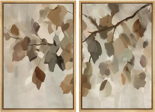 Miniatura 148 de MUDECOR Impresión en Lienzo Enmarcado Arte de Pared Anillos de Árbol de Madera de Roble Ilustración de la Naturaleza Arte Moderno Decorativo