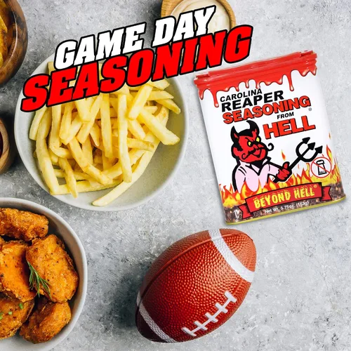 Miniatura 6 de Carolina Reaper Seasoning From Hell – 5.25 onzas – Sazonador gourmet picante picante de Carolina Reaper para alas de búfalo, filetes, pollo