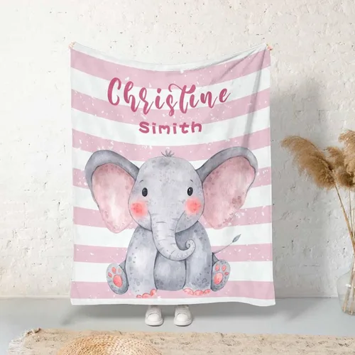 Miniatura 38 de Manta personalizada para niñas con nombre, manta personalizada de perezoso y mariposa, manta de forro polar suave para recién nacidos, baby shower