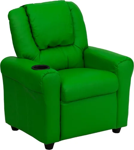 Miniatura 20 de Flash Furniture - Sillón reclinable contemporáneo para niños, color beige vinilo con base para vasos y reposacabezas