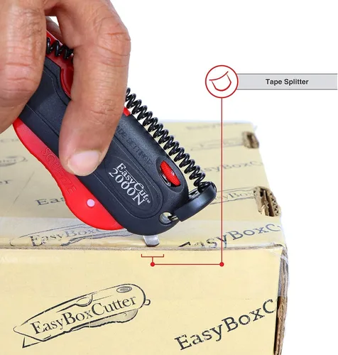 Miniatura 8 de EasyCut 2000 - Cuchillo utilitario de corte de caja retráctil seguro, rojo, 09638