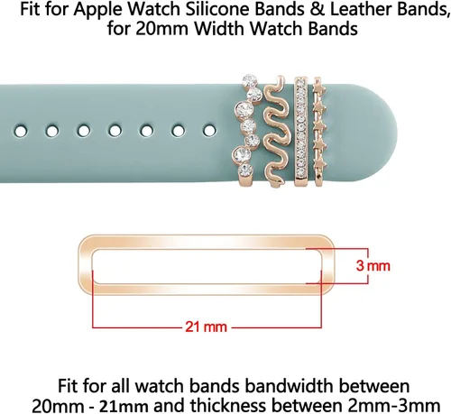 Miniatura 7 de Dijes para correa de Apple Watch para mujer de 1.575 pulgadas, 1.732 pulgadas, 1.614 pulgadas, 1.772 pulgadas, 1.654 pulgadas, 1.732 pulgadas, 1.732