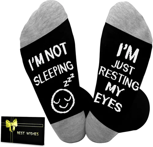 Dealswin Regalos de cumpleaños para papá, Día del Padre, regalo para hombres, marido, abuelo, I'm Not Sleeping I'm Just Resting My Eyes Calcetines