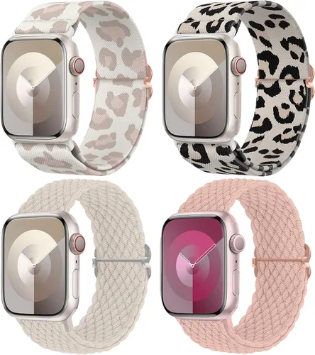 Miniatura 21 de Delidigi Correas elásticas compatibles para Apple Watch de 40 mm, 38 mm, 41 mm, 42 mm, 44 mm, 45 mm, 46 mm, 49 mm, correas de nailon trenzadas
