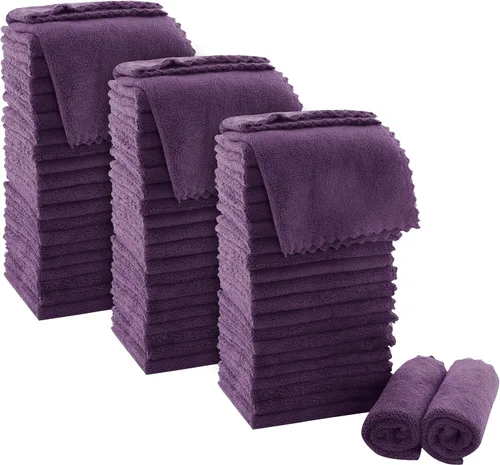 Miniatura 9 de MOONQUEEN Juego de Toallitas Ultra Suaves Premium - 12 x 12 pulgadas - Paquete de 72 - Secado Rápido - Paños de Baño de Terciopelo Coral Altamente