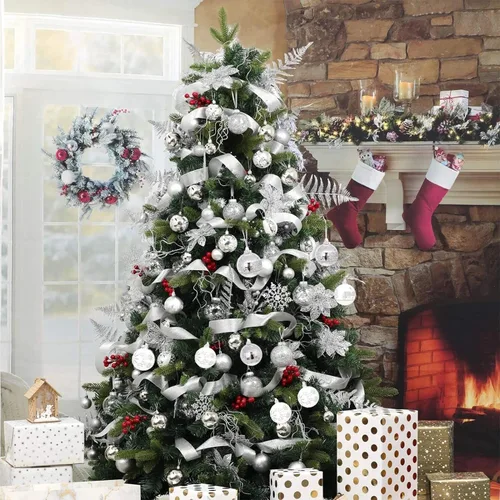 Miniatura 4 de Adornos de bolas de Navidad, 44 piezas para árbol de Navidad, surtido de bolas inastillables para árbol de Navidad, vacaciones, boda, fiesta festiva