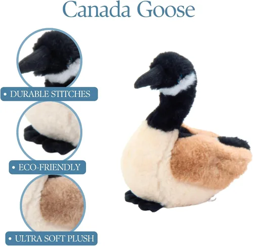 Miniatura 6 de The Petting Zoo Peluche de ganso de Canadá, regalos para niños, animales salvajes Onez, juguete de peluche de ganso, 9 pulgadas