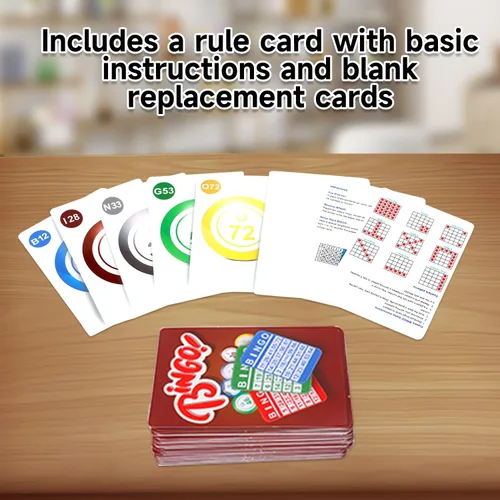 Miniatura 5 de GSE Games & Sports Expert Tarjetas de bingo reutilizables con revestimiento de plástico, 3.5 x 2.5 pulgadas, tamaño de póquer, baraja de tarjetas