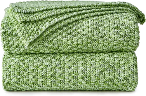 Miniatura 15 de Longhui bedding - Manta de punto amarilla brillante para sofá, suave, acogedora, lavable a máquina, 100% algodón, manta de punto para sofá, pesada