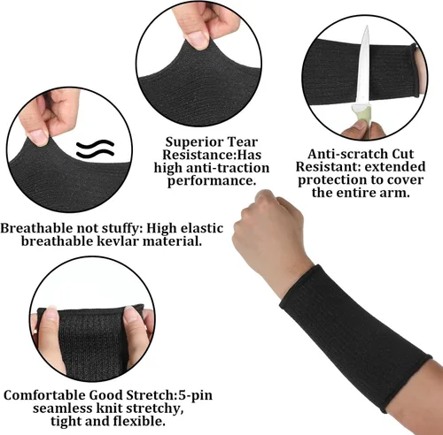 Miniatura 5 de 2 pares de mangas protectoras resistentes a los cortes, mangas protectoras para brazo de seguridad para mordeduras de perro, resistentes a cortes