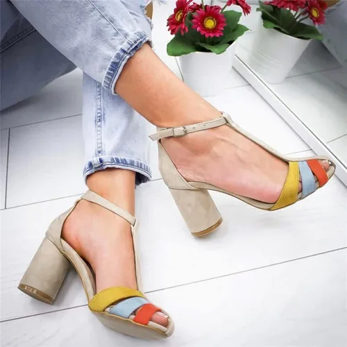 Miniatura 7 de Tenis de moda para mujer, de gamuza de verano, con bloques de color, tacón alto, estilo casual, para mujer