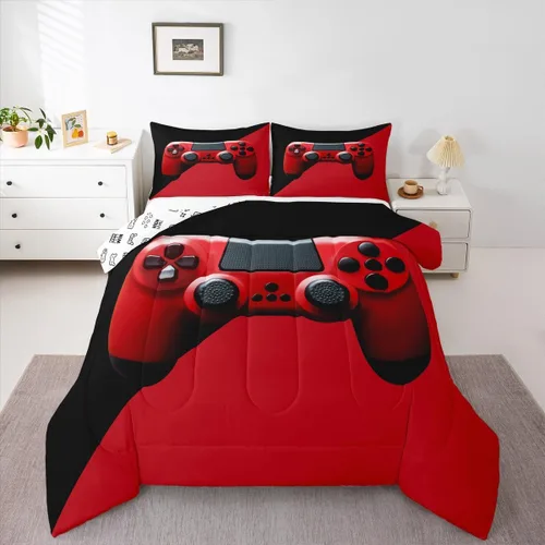 Miniatura 34 de Erosebridal Juego de Edredón para Adolescentes con Gamepad, Edredón Moderno para Gamers de Plumón Tamaño Twin para Niños Varones Niños Jóvenes