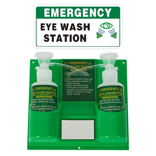 YUEWO Estación de lavado de ojos portátil montado en la pared, estación de lavado de ojos de emergencia, kit de botellas empotradas, sin solución de