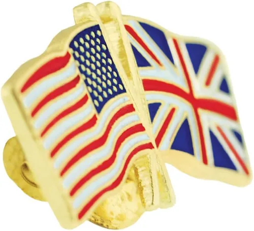 Miniatura 126 de PinMart Pin de solapa esmaltado con bandera de la amistad cruzada de Estados Unidos y el mundo