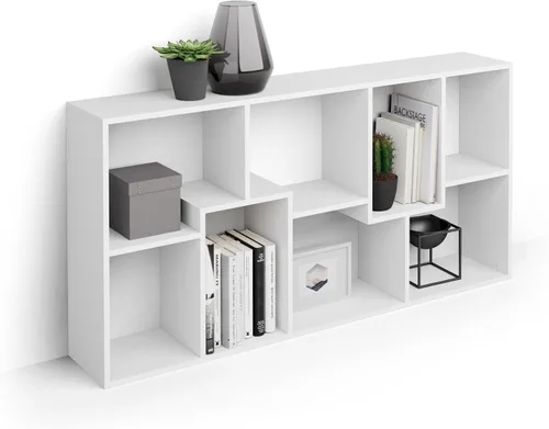Miniatura 20 de Mobili Fiver, Iacopo XS Estantería con puertas de panel (63.31 x 31.5 pulgadas), color negro Ashwood, Made in Italy
