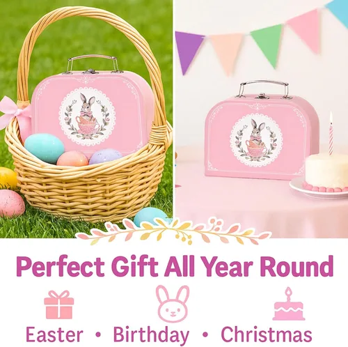 Miniatura 8 de Lajeje Juego de fiesta de té para niñas – Regalo de cumpleaños de princesa pequeña, juguetes de conejito para la hora del té con tetera, postres