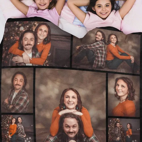 Miniatura 6 de Manta personalizada con fotos, manta personalizada con fotos para parejas, papá, mamá, niños, perros, amigos, cumpleaños, boda, Navidad, Año Nuevo