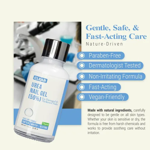 Miniatura 2 de Urea 50% Gel de uñas – Suaviza los callos agrietados del talón y las uñas gruesas de los pies – Repara uñas dañadas, amarillas y decoloradas