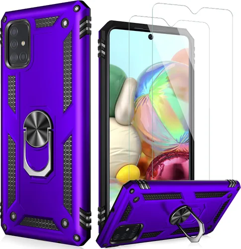 Miniatura 47 de LUMARKE Funda para Galaxy A51 4G con protector de pantalla, supera los 16 pies, probada en caídas, de grado militar, con soporte de anillo Rojo