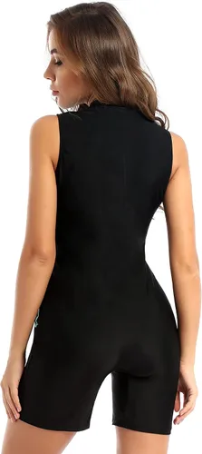 Miniatura 3 de Traje de baño de una pieza para mujer, diseño de bloques de color, sin mangas, trajes de baño de talla grande