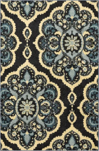 Miniatura 52 de Maples Rugs - Alfombra antideslizante Vivian, para pasillo o entrada, patrón de medallones [fabricada en Estados Unidos], 2 x 6 pies, color gris