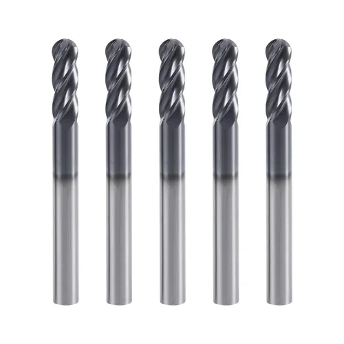 Miniatura 13 de Fresa de punta de bola ISB, diámetro de 1/16", diámetro de vástago de 1/8", brocas de carburo de grano micro de 4 canales para fresadora CNC