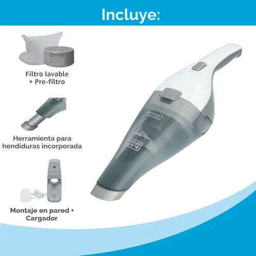 Miniatura 2 de Black + Decker Dustbuster – Aspiradora de mano sin cable, portátil, recargable para coche, montaje en pared, succión fuerte QuickClean (HNVC215B10)
