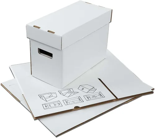 Miniatura 3 de PIT66 10 cajas de almacenamiento de cómics con tapas cortas capacidad para 150-175 libros de cómics apilables y duraderos, color blanco