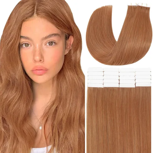 Miniatura 47 de Anrosa Extensiones de cabello humano real de 20 pulgadas, extensiones de cabello humano lacio de doble cara, color negro azabache, 1.76 oz, 20